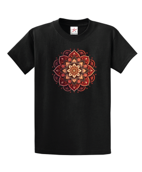 Red Mandala Unisex Kids And Adults T-Shirt