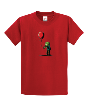 Sad Zombie with Balloon Unisex Kids And Adults T-Shirt