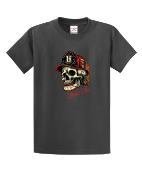 Salty-Dog Traditional Firefighter Skull Unisex Kids And Adults T-Shirt