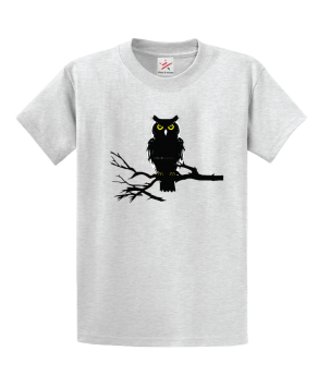 Spooky Owl Silhouette Unisex Kids and Adults T-Shirt