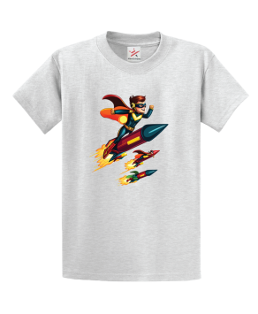 Super Heros On Rocket Unisex Kids and Adults T-Shirt