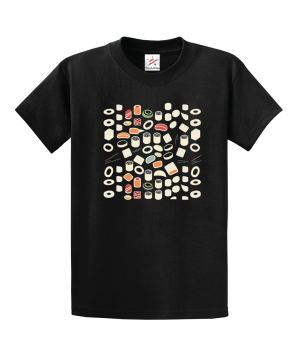 Sushi Pattern Unisex Kids and Adults T-Shirt