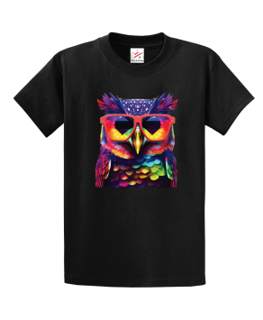The Party Owl Wearing Glasses Unisex Kids and Adults T-Shirt
