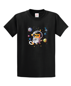 The Spacemans Cat Between Planets Unisex Kids and Adults T-Shirt