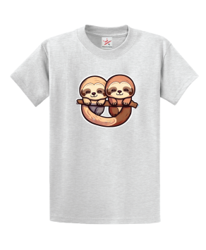 Two Cute Sloths Unisex Kids And Adults T-Shirt