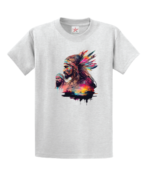 Vibrant Watercolor Art Of Colorful Indian Tribes Unisex Kids And Adults T-Shirt