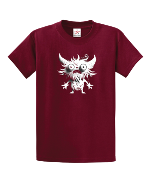 White Design Monster Unisex Kids And Adults T-Shirt