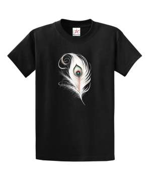 White Peacock Feather Unisex Kids And Adults T-Shirt