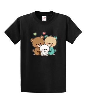 Cute Cartoon Bears Unisex Kids And Adults T-Shirt