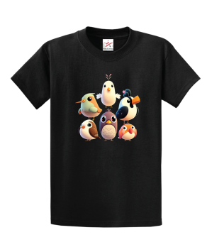 Cute Cartoon Birds Unisex Kids And Adults T-Shirt