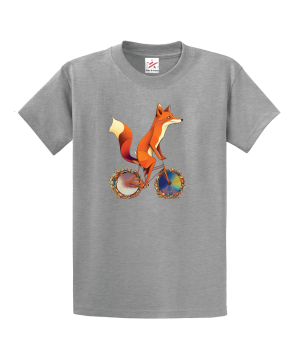 Fox Riding Colorful Bicycle Classic T-Shirt