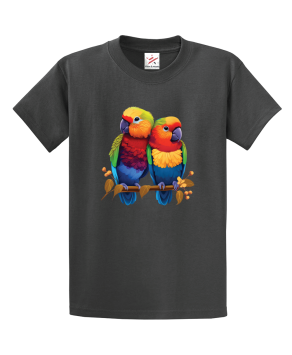 Two Parrots Love Each Other Unisex Kids and Adults T-Shirt