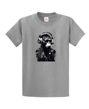 Cyberpunk Monkey With Earphone Unisex Kids and Adults T-Shirt