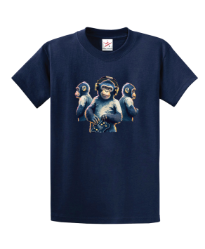 Monkey Business With Headphone Unisex Kids And Adults T-Shirt