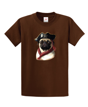 Pug Dog Pirate Unisex Kids and Adults T-Shirt