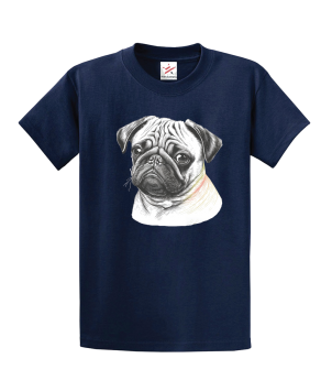 Vintage Pug Dog Unisex Kids and Adults T-Shirt