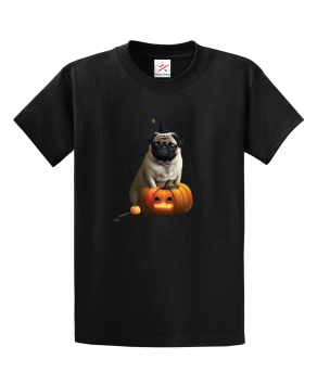 Halloween Pug Dog  Unisex Kids and Adults T-Shirt