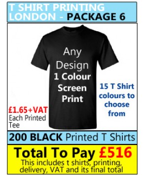 200 Coloured T Shirt Printing with 1 colour